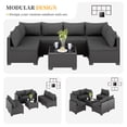 thumbnail image 5 of JORVIMAX Patio Furniture Sets 7 Pieces Outdoor Conversation Set All Weather Modular Sectional Sofa Wicker Rattan Sofa With Black Cushion, 5 of 7