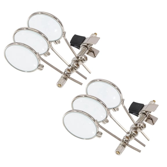2 Pcs Clip-on Magnifier for Glasses, Ideal for Reading, Inspection, and Hobby Activities