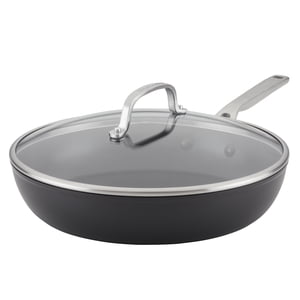 KitchenAid Hard Anodized Nonstick Frying Pan with Lid, 12.25 In