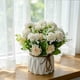 thumbnail image 1 of Artificial Flower With Small Ceramic Vase Fake Silk Variety Flower Balls Flowers Decoration Table Appropriate Home Party Office Wedding, 1 of 6