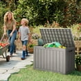 thumbnail image 3 of Outdoor Storage Box, 50 Gallon Waterproof Resin Deck Box, Storage Bin for Package Delivery, Patio Furniture Cushion, Garden Tools, Pool Accessories, Weatherproof and UV Resistant, Grey, 3 of 8