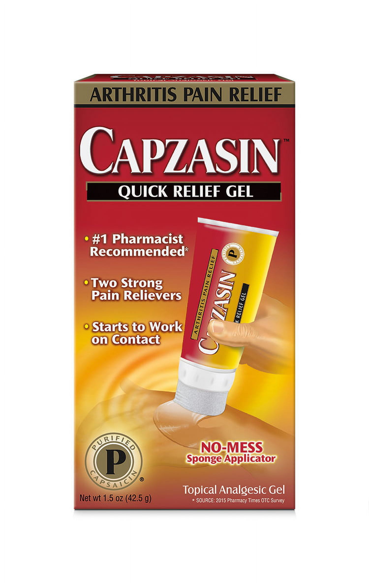 Capzasin Quick Relief Gel (1.5 Oz), No Mess Applicator