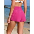 thumbnail image 3 of Womens 3" Swim Skirts High Waisted Elastic Swimming Bottoms with Built in Mesh Briefs and Pockets, 3 of 7
