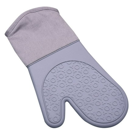 

Cake Microwave Anti-Scalding Heat Resistant Cotton Silicone Oven Mitts Non-Slip Insulation Gloves GREY