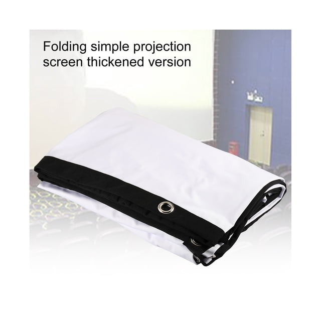 Écran de Projecteur H120C Design Épais Pliable Grand Zone de Visualisation 120 Pouces 16:9 Rideau de Projection Simple Durable pour Voyage-Blanc