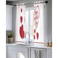 thumbnail image 5 of Valentine's Day Sheer Curtains 54 Inch Length 2 Panels Set for Living Room/Bedroom, Red Love Heart Modern Minimalist Kitchen Curtains Grommet Semi-Sheer Curtains Drapes Window Treatments 42"x54"x2, 5 of 7