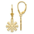 thumbnail image 1 of 14K Yellow Gold Snowflake Leverback Earrings, 1 of 3