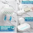 thumbnail image 4 of Jabonera con ventosa, sin perforaciones y reutilizable, instalación en un segundo, carga de 5 kg para azulejos de pared de ducha de baño, color blanco, 4 of 5