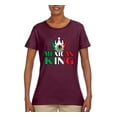 thumbnail image 2 of Wild Bobby Mexican King Latin Pride Women Graphic Tee, Maroon, Small, 2 of 5