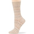 thumbnail image 5 of 7BIGSTARS KINGDOM Women Cotton Crew Socks - 4 Pack Large - Striped-Mid Dotted -Polka Dot - Casual-Dress-Sock Size:10-12, Shoe Size: 8-12, Light Beige, 5 of 9