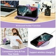 thumbnail image 2 of Asuwish Phone Case for Samsung Galaxy S22 Ultra 5G Zipper Wallet Magnetic Detachable Cell Cover with Tempered Glass Screen Protector Crossbody Strap Flower Card Holder Slot S22ultra 22su Women Purple, 2 of 8