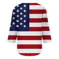 thumbnail image 4 of SELONE 3/4 Sleeve Tops for Women Dressy Casual Three-Quarter Sleeve Tops Regular Fit T Shirts Pullover Tees Tops Usa Flag Print T-Shirts Crew Neck Tops Casual Blouses Button Down T Shirts White XXL, 4 of 5