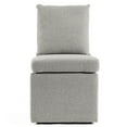 thumbnail image 3 of Furniture of America Jaine Modern Boucle Chenille Pillow Back Dining Side Chair with Casters, Light Gray, 3 of 12
