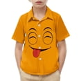 thumbnail image 1 of Chemise à Manches Courtes pour Enfants avec Poche et Imprimé, Haut Décontracté à Col Rond pour Garçons et Filles, Âges 2-15 Ans en Vert Armée, 1 of 8