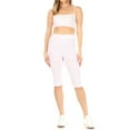 thumbnail image 4 of Women's High Waist Casual Solid Slim Running Yoga Capri Leggings Pants S-3XL (Pack of 2), 4 of 5