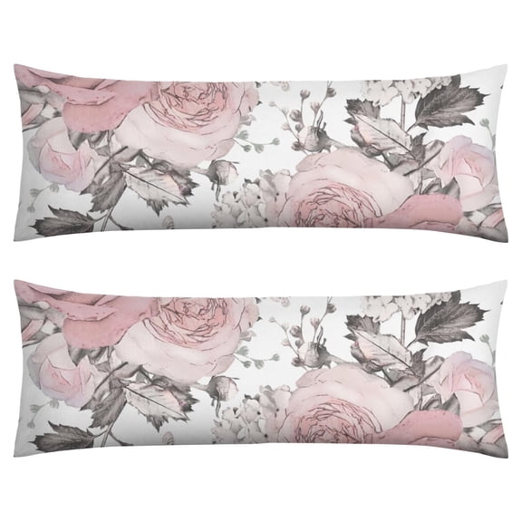 Floral Body Pillow Cover – Soft & Breathable, Hidden Zipper, 20"x54", Vintage Wildflower & Botanical Print with Butterflies & Bees – Gift for Side Sleepers, Pregnancy, Farmhouse Decor