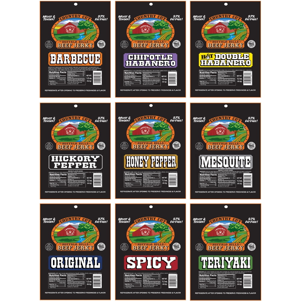 Buffalo Bills Assorted 16-Piece Beef Jerky Sampler Gift Tool Box