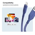 thumbnail image 5 of Powertek Ultra 6ft USB-A to Lightning Cable, Purple, Silicone with PVC Mesh Jacket, Dependable Data Transfer, MFi Certified Charging Cable, 5 of 6