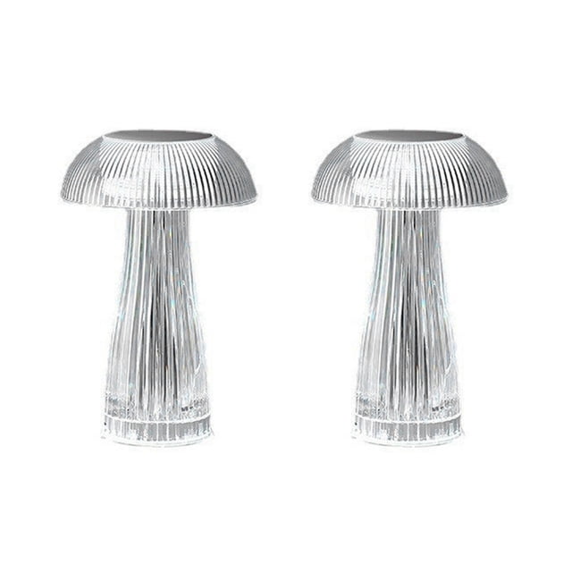 Luz Transparente Lámpara de Setas Dormitorio Lámpara de Noche Lámpara de Medusas Iluminación de Fiesta Decoración de Luz de Mesa de Cristal