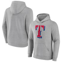 Men's Heather Gray Texas Rangers Official Logo Fitted Pullover Hoodie