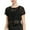 Black, variant on HJYCHN Crop Tops for Women Crewneck Sheer Mesh Soft Short Sleeve Solid Color Crop Top Net Tee Shirt for a Sheer Layering Piece Tops for Women 2026 Black S
