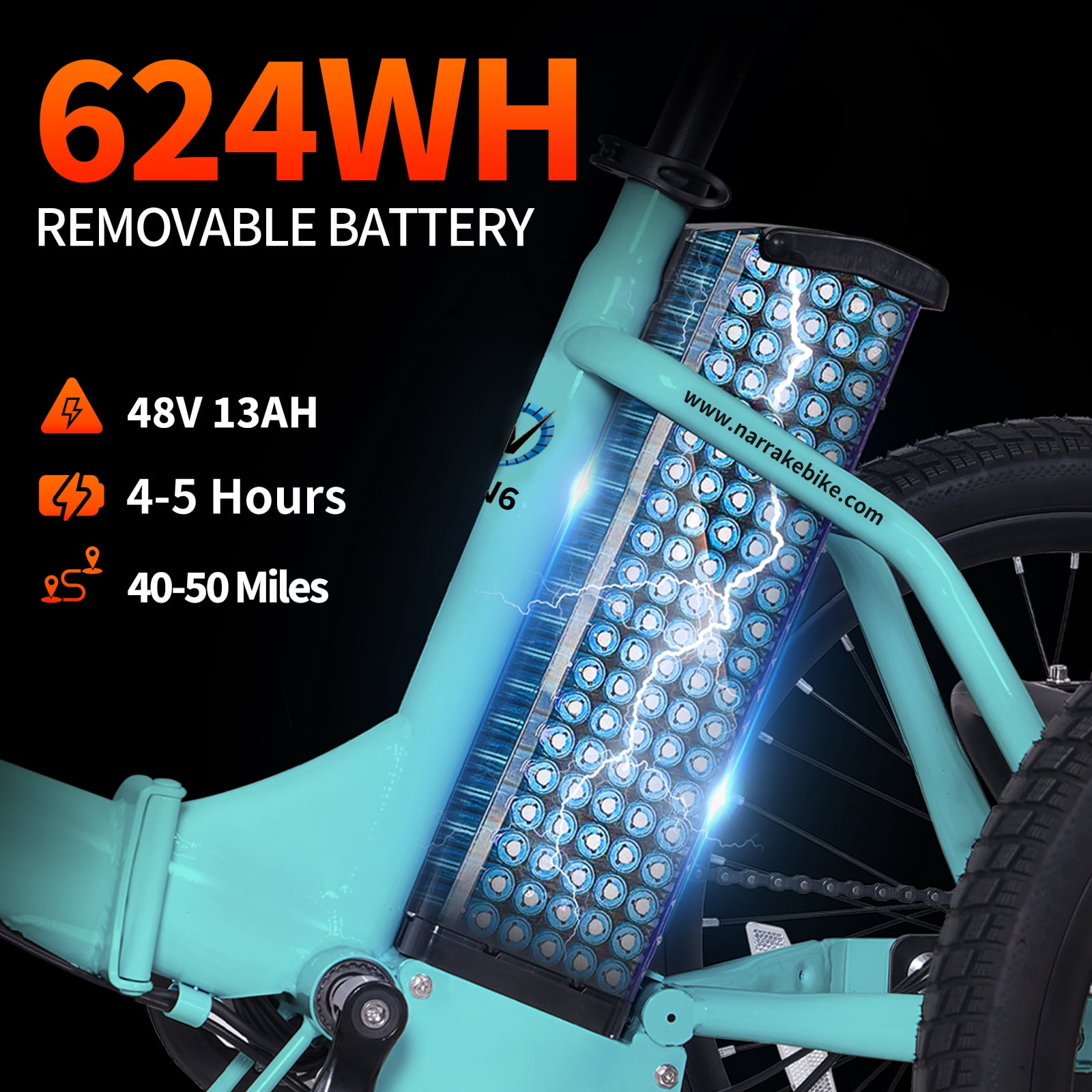 Narrak Electric Tricycle for Adults, Fat Tire Folding Electric Trike, 3 Wheels Electric Bicycle Bikes, Peak 1100W Step-Thru Etrike with 624WH Removable Battery and Large Basket for Women Men