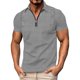 thumbnail image 1 of Blusa y camisa de manga corta con cuello vuelto para hombre, versátil, de color liso, con botones y cremallera, blusa de manga corta con cuello vuelto para hombre, abrigo de poliéster, 1 of 7
