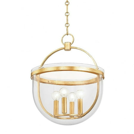 

4 Light Pendant-20.5 inches Tall and 15.5 inches Wide-Vintage Gold Leaf Finish Bailey Street Home 116-Bel-4885643
