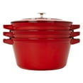 thumbnail image 3 of Staub 4 Piece Cherry Red Stackable Cast Iron Cookware Set, 3 of 10