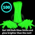 thumbnail image 3 of Glow Sticks Party Supplies Party Sticks, color verde, 20 cm, paquete de 100, 3 of 6