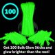 thumbnail image 3 of Glow Sticks Party Supplies Party Sticks, color verde, 20 cm, paquete de 100, 3 of 6