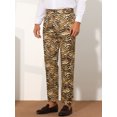 thumbnail image 2 of Unique Bargains Men's Animal Printed Dress Pants Regular Fit Pattern Trousers 34 Brown, 2 of 6