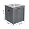 thumbnail image 2 of Hassch 51gal 195L Outdoor Garden Plastic Storage Deck Box Chest Tools Cushions Toys Lockable Seat Waterproof, Gray, 2 of 9