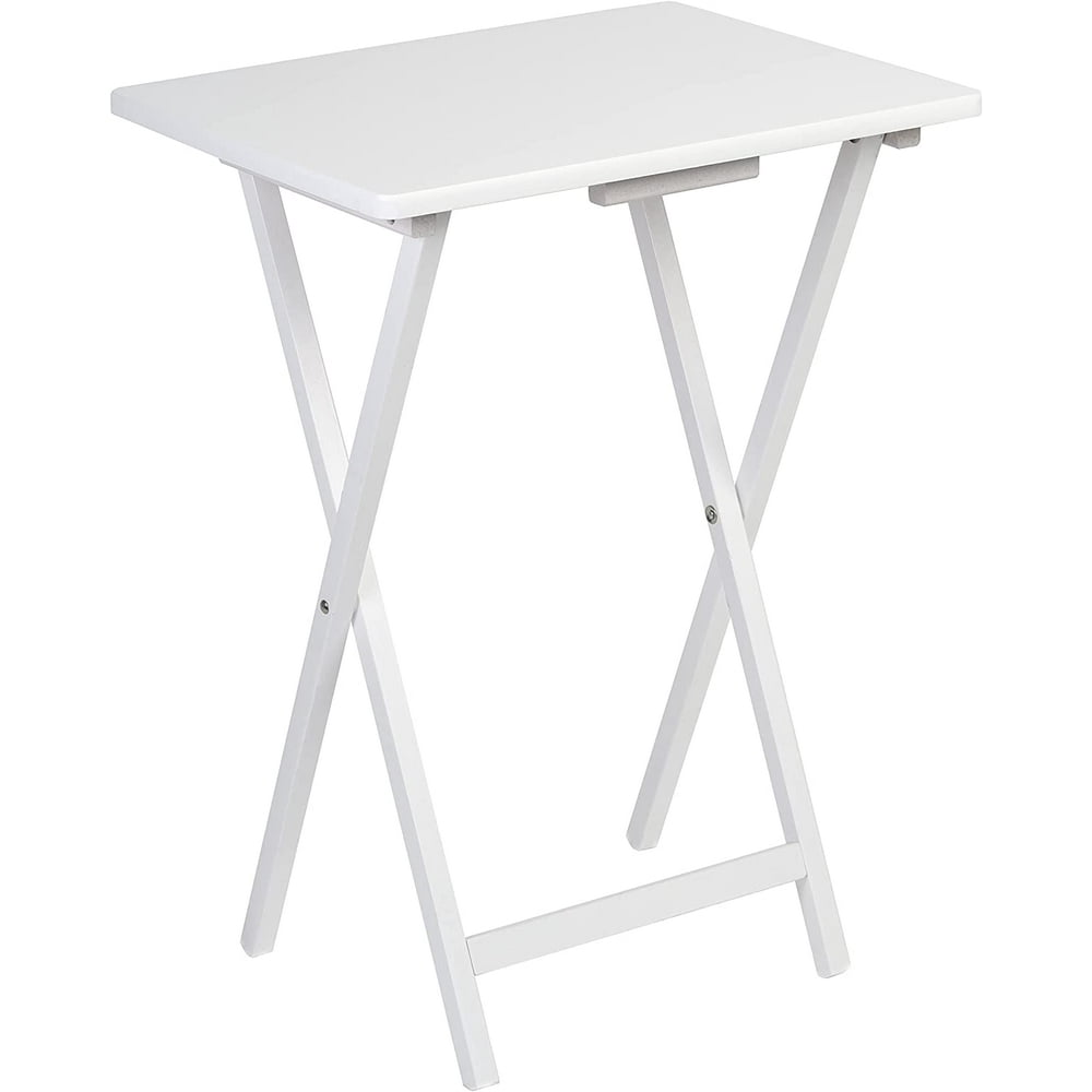 PJ Wood Folding TV Tray & Snack Table White