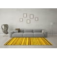 thumbnail image 3 of Ahgly Company Machine Washable Indoor Round Abstract Yellow Modern Area Rugs, 3' Round, 3 of 4