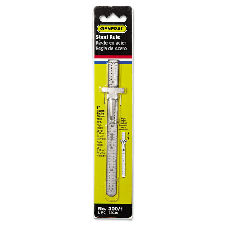 General Tools 300/1 6-Inch Flex Precision Stainless Steel Ruler