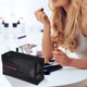 thumbnail image 3 of Neceser de malla para cosméticos, 3 piezas, con cremallera, organizador de maquillaje para hombre y mujer (negro), 3 of 5