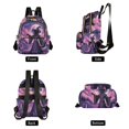 thumbnail image 2 of JIALIOU Mini Backpack Purse for Women Quilted Casual Daypack Small Travel Shoulder Bag, Wizard Cat with Moon, 2 of 7