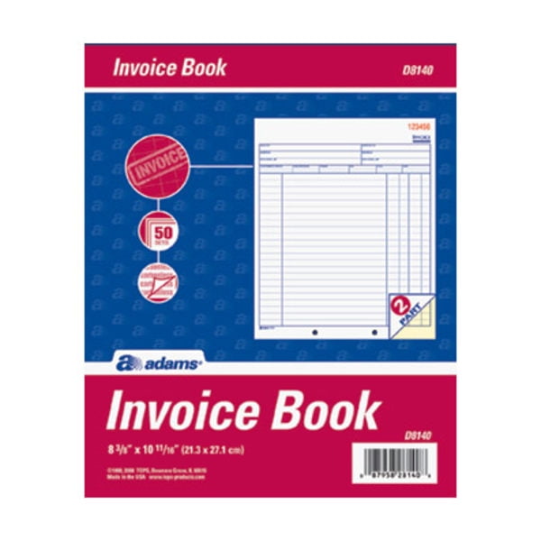 Adams® Invoice Books, 2-Part, 8 7/16" x 10 3/4", White/Canary, 50 Sets ...