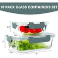 thumbnail image 2 of Paquete de 10 recipientes de vidrio para preparar comidas, recipientes herméticos de vidrio, recipientes apilables de almacenamiento de alimentos con tapas, exclusivo de BPA, 2 of 4