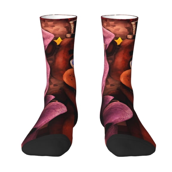 Saiise Five Nights At Freddy'S Funny Socks Men Women Adults Novelty Graphic Crew Tube Socks Crazy Design Casual Dress Socks for Sports,Running,Travel