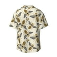 thumbnail image 2 of Xecao offers the Flying Bees1 for Men's Casual Short-sleeved Shirt, a button-up collared shirt with a pocket, perfect for beach vacations and yacht travel in the 4X-Large size., 2 of 7