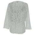 thumbnail image 5 of Arlun Womens Cardigan 3/4 Length Sleeve Lightweight Lace Open Front Cardigans Fall Soft Comfortable Deep V-Neck Thin Tops Casual Loose Fit Solid Color Fashion Outifits Grey S, 5 of 5