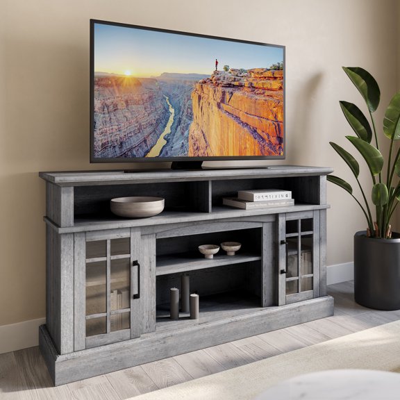 BELLEZE TV Stand Media Entertainment Center - Astorga (Light Gray)