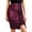 Wine, variant on Leather Pencil Skirt for Women High Waisted Lace Up Bodycon Side Slit Faux Leather Mini Skirt