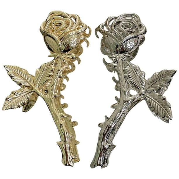 pinzas de metal con forma de rosa para el pelo, pinzas para el pelo de moda, tocados.