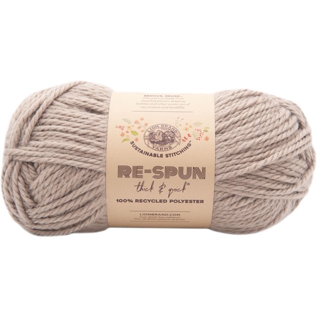 Fil Lion Brand Re-Spun Thick & Quick® Feuillu Fil #6 super volumineux de polyester recyclé, 340g/ 204m-1CT