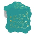 thumbnail image 1 of Inkdotpot Étiquettes Suspendues en Forme de Support en Feuille d'Or Véritable pour Bébé Il Fait Froid à l'Extérieur Étiquettes de Fête de Bébé Lot de 100, 1 of 6