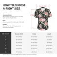 thumbnail image 4 of Xecao Rose Flowers for Women's V-Neck T-Shirts-Elegant Half-Sleeve Tops Perfect for Summer-Large, 4 of 5