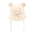 thumbnail image 2 of YHAJDS Baby Sun Hat Solid Color Cotton Toddler Bucket Hat with Bow Tie String, 2 of 5